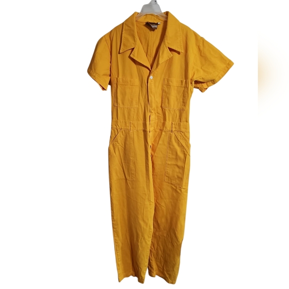 Big Bud Press 1XL Sunshine Yellow Short Sleeve Jumpsuit Utility Workwear LA HTF - Picture 2 of 6